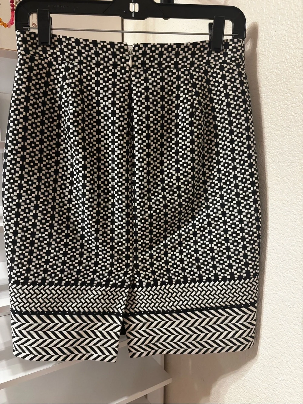 Black & White J. Crew Pencil Skirt